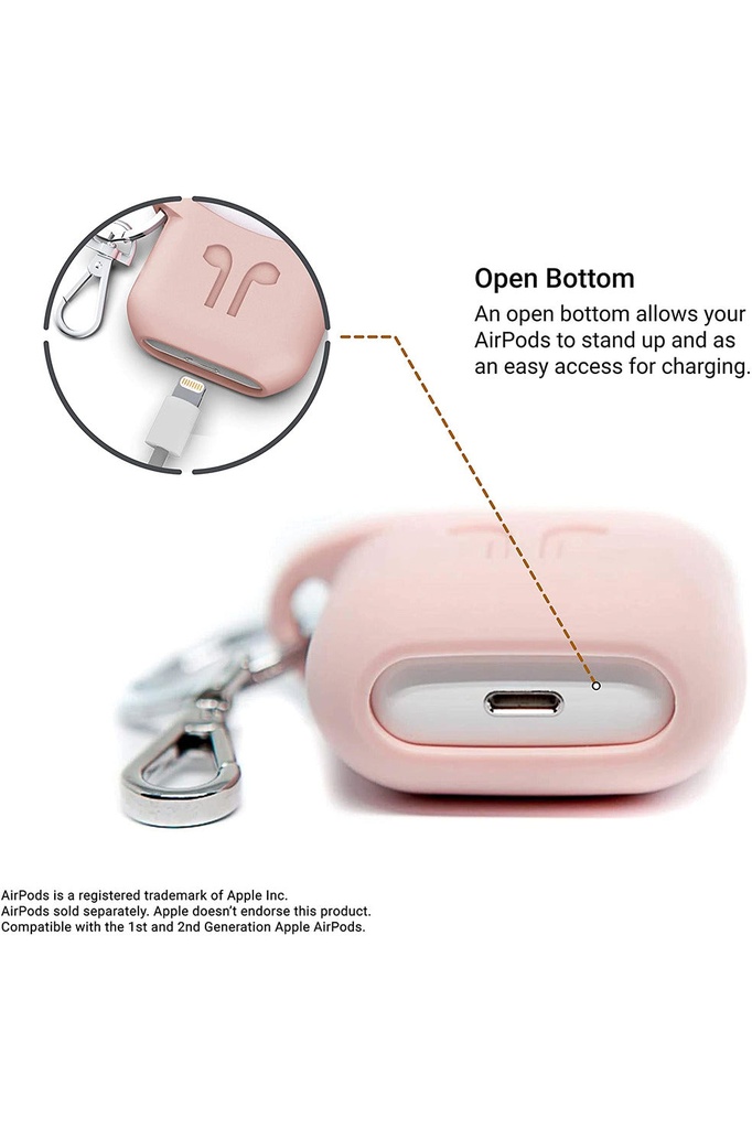 PodPocket AirPods 1,2 Secure Scoop Case - Frost Pink