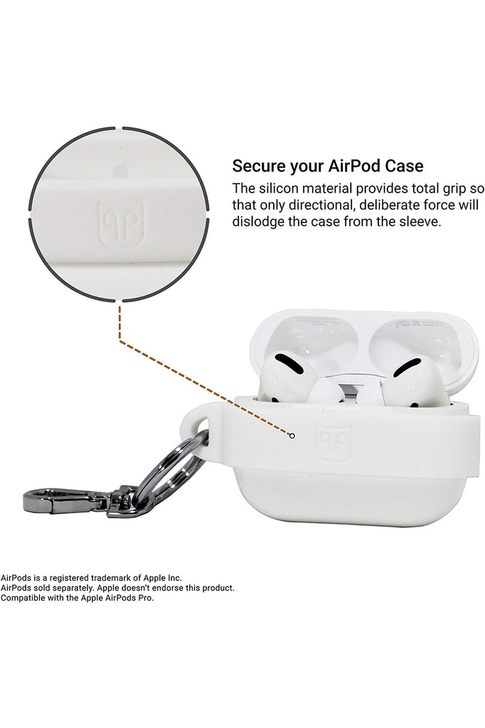 PodPocket AirPods Pro Sling Case with Keychain - Glacier White