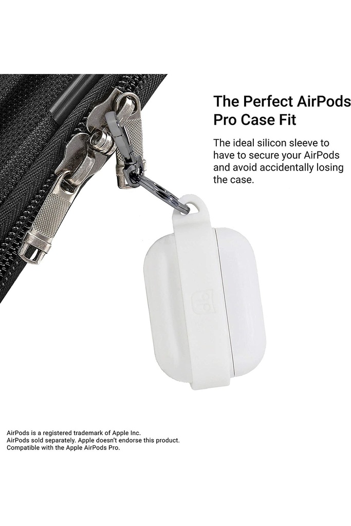 PodPocket AirPods Pro Sling Case with Keychain - Glacier White