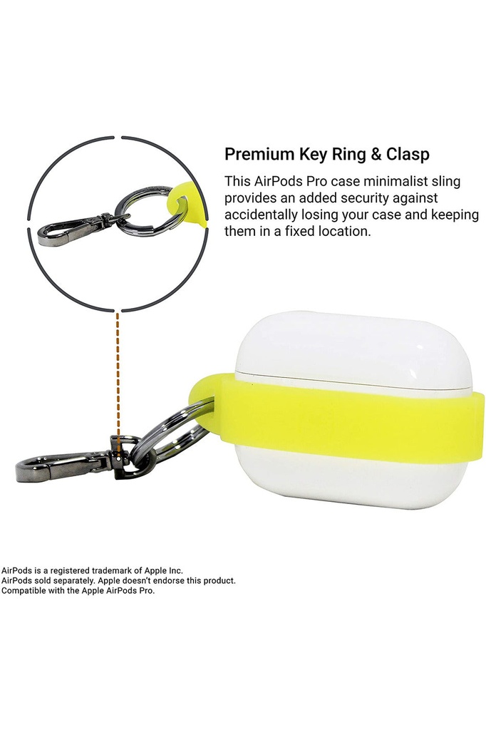 PodPocket AirPods Pro Sling Case with Keychain - Neon Yellow