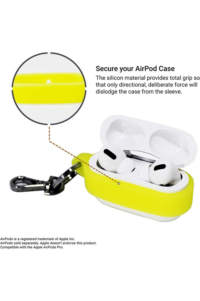 PodPocket AirPods Pro Sling Case with Keychain - Neon Yellow