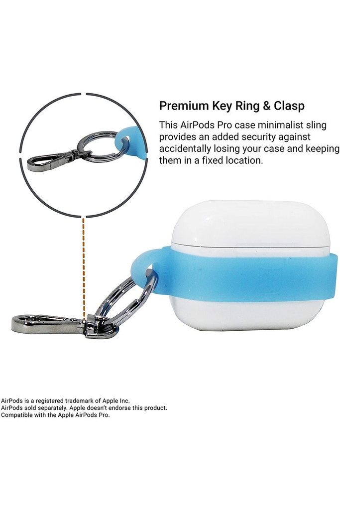 PodPocket AirPods Pro Sling Case with Keychain - Powder Blue