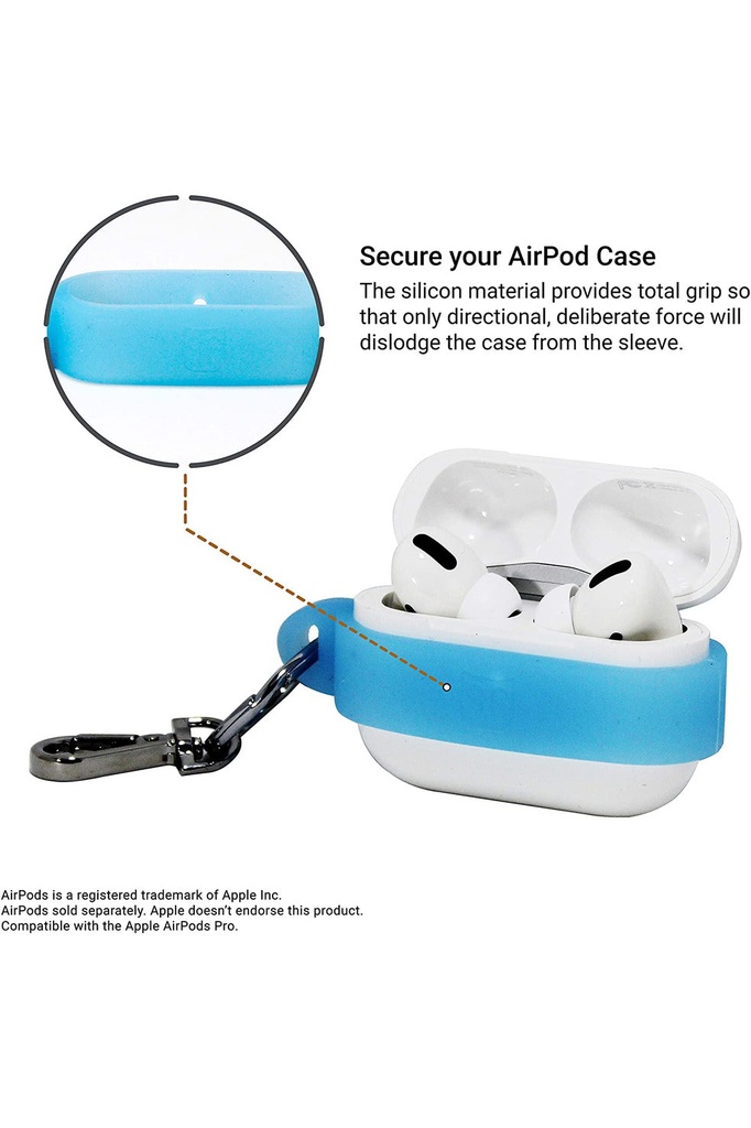 PodPocket AirPods Pro Sling Case with Keychain - Powder Blue