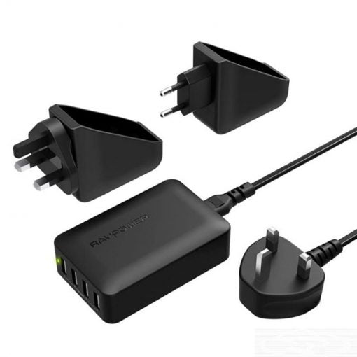 RAVPower 4-Port Usb Travel Adaptor, - Black