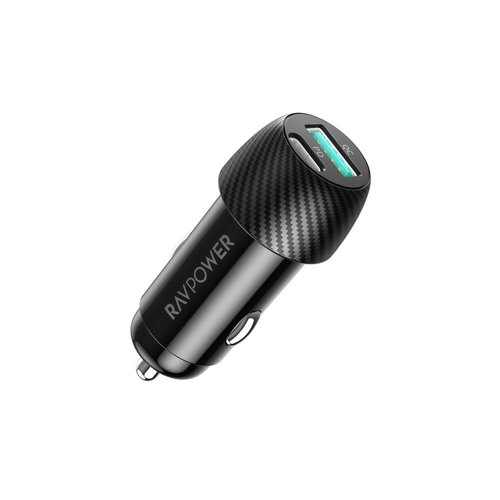 Ravpower 44W Car Charger With 1M PD Lightning Cable - Black