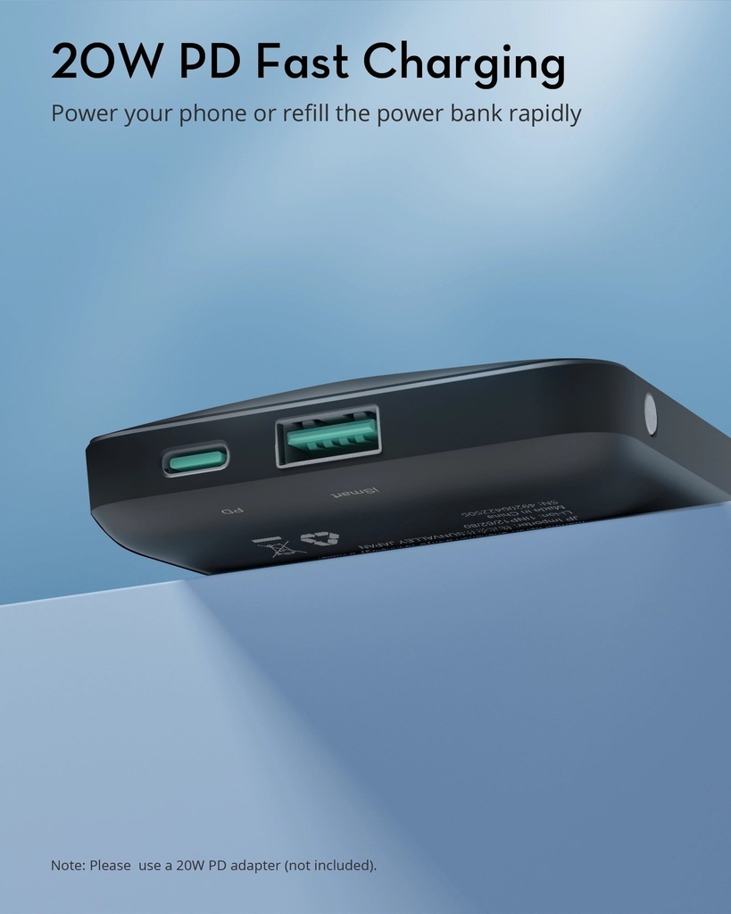 Ravpower RP-PB1212 10000mAh Magnetic Wireless Power Bank - Black