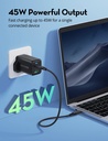 RAVPower RP-PC171 PD 45W 2-Port Wall Charger - Black