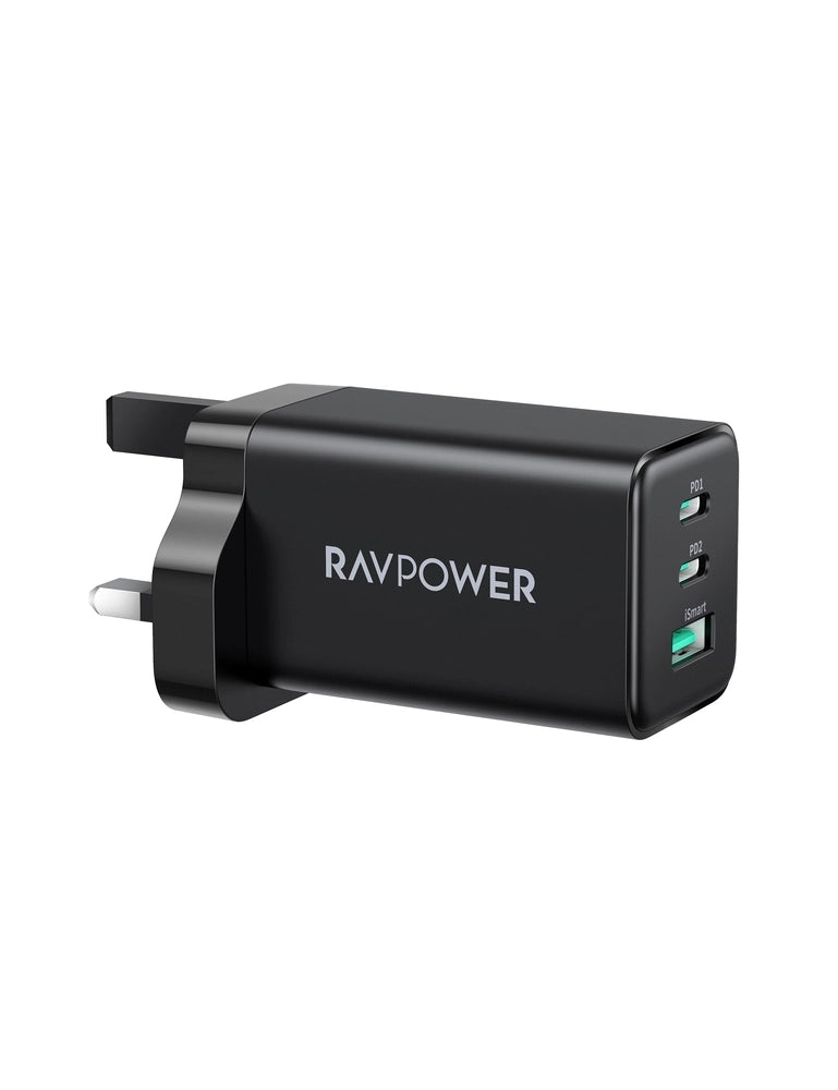 RAVPower RP-PC172 PD 65W 3-Port Wall Charger - Black