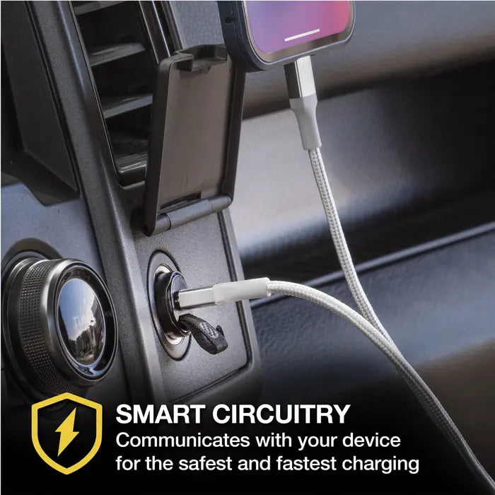 Scosche PowerVolt 30W USB-C Fast Car Charger with Fabric Pull Label and Power Delivery 3.0 with PPS for All USB-C Devices