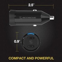 Scosche Powervolt 60W Certified Dual USB-C + USB-C Fast Car Charger Power Delivery 3.0 With Pps For All Smartphones Usb - C Devices - Black