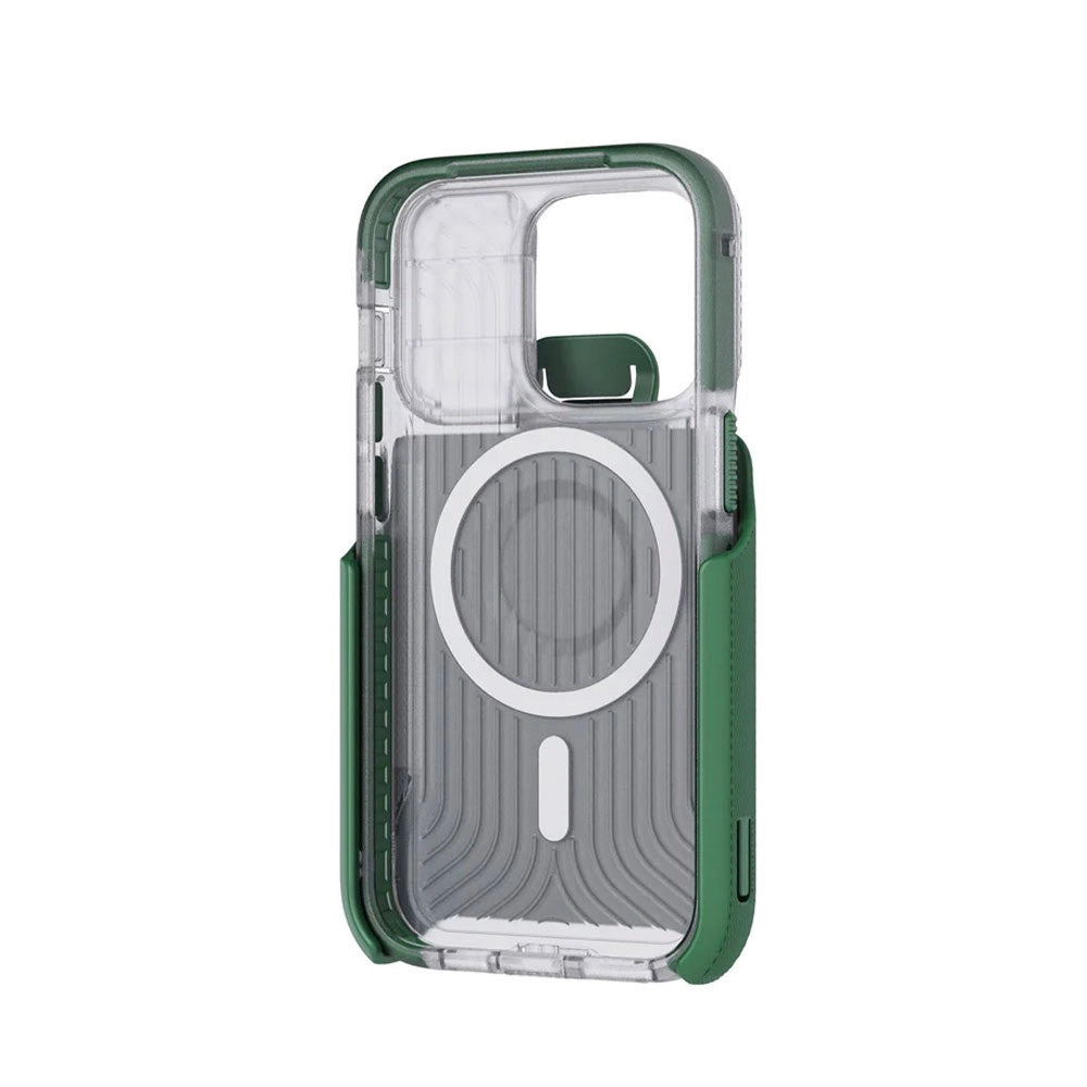 Tech21 Evo Max iPhone 14 Pro Case MagSafe / Holster - Frosted Green