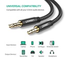 UGREEN 3.5mm Male to 3.5mm Male Cable Gold Plated Metal Case with Braid 2m - Black