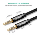 UGREEN 3.5mm Male to 3.5mm Male Cable Gold Plated Metal Case with Braid 2m - Black