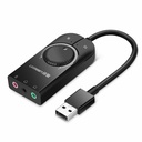 UGREEN USB External Sound Audio Card 3.5mm - Black