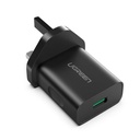 Ugreen wall charger 18w Fast usb charger 3.0 - Black