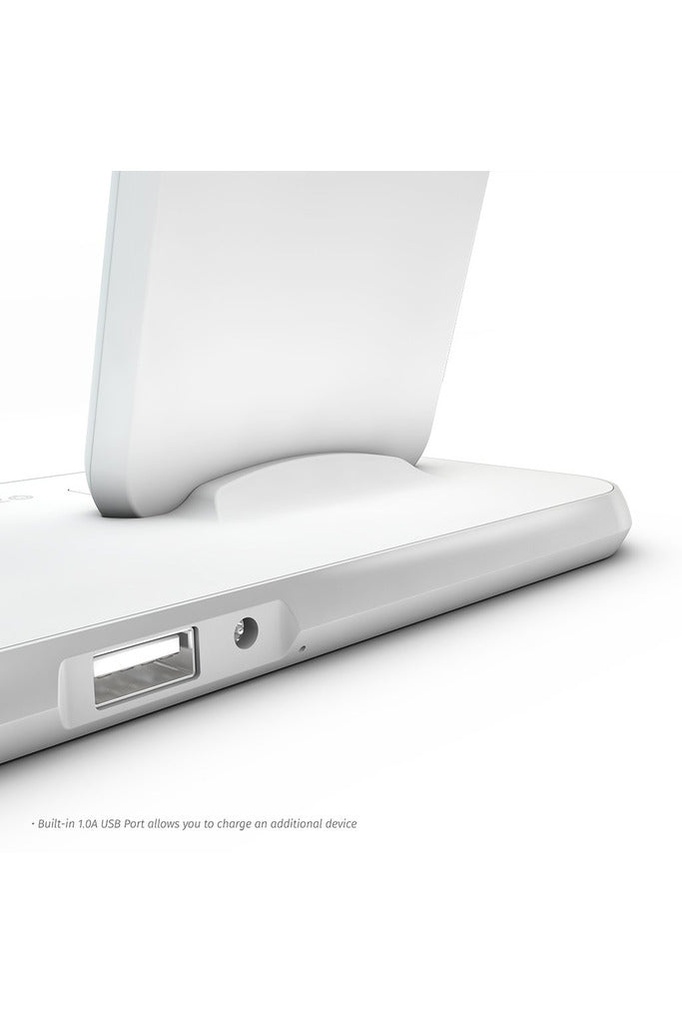 ZENS Stand + Dock Aluminium Wireless Charger - White