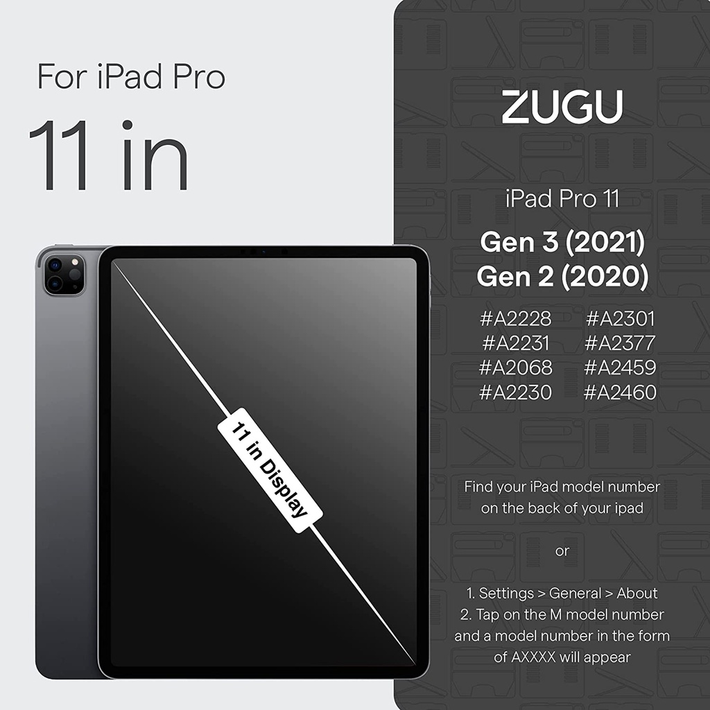 Zugu Case iPad Pro 11-inch Gen 3 2021 Black