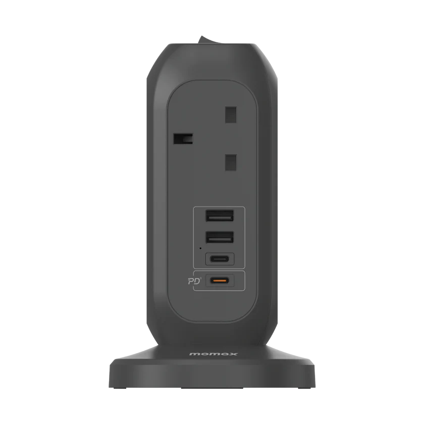 Momax OnePlug 7-Outlet Power Strip With USB (Space Grey)