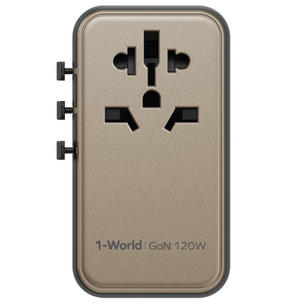 Momax 1-World 120W GaN 4 ports + AC Travel Adapter  - Titanium