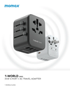 Momax 1-World PD35W 5 ports + AC Travel Adapter (Titanium)