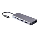 Powerology 11in1 USB-C Hub with VGA / Ethernet / HDMI - Gray