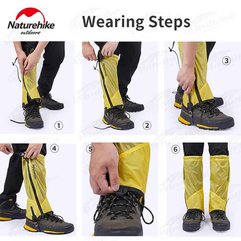 Naturehike Ultralight Nylon Gaiters L (44-46) - Yellow