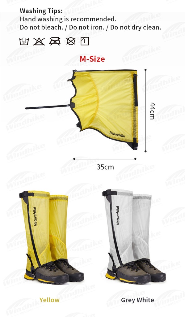 Naturehike Ultralight Nylon Gaiters XS (35-37) - Yellow