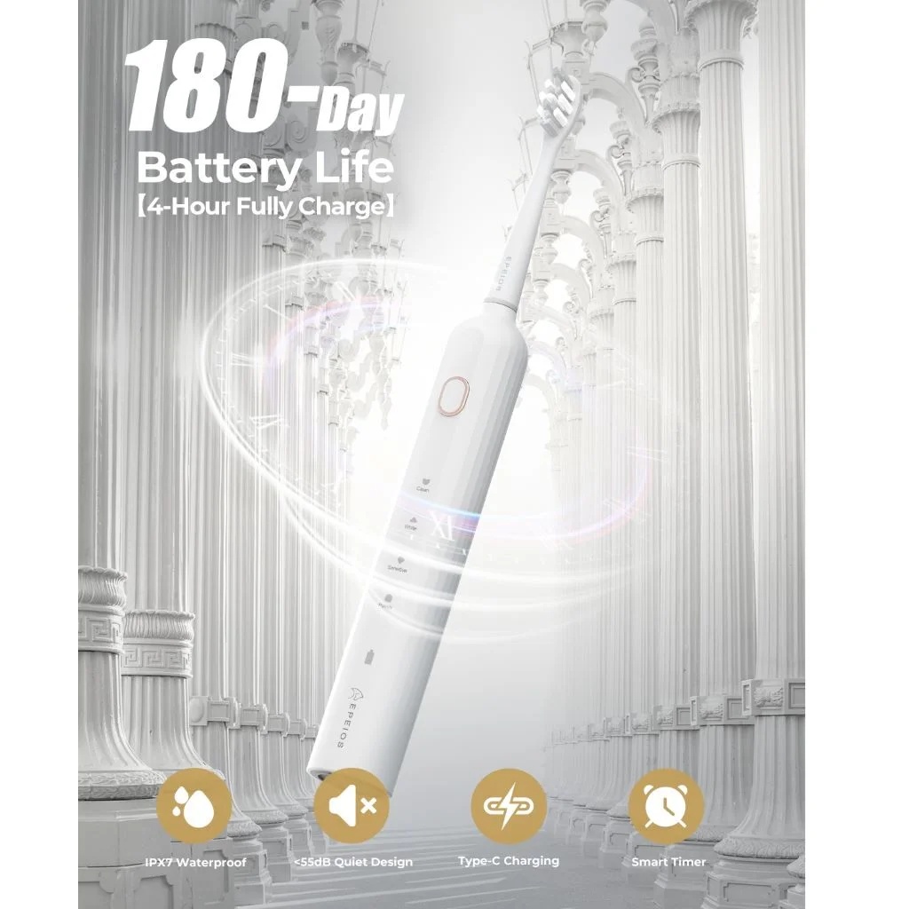 EPEIOS Sonic Electric Toothbrush - White