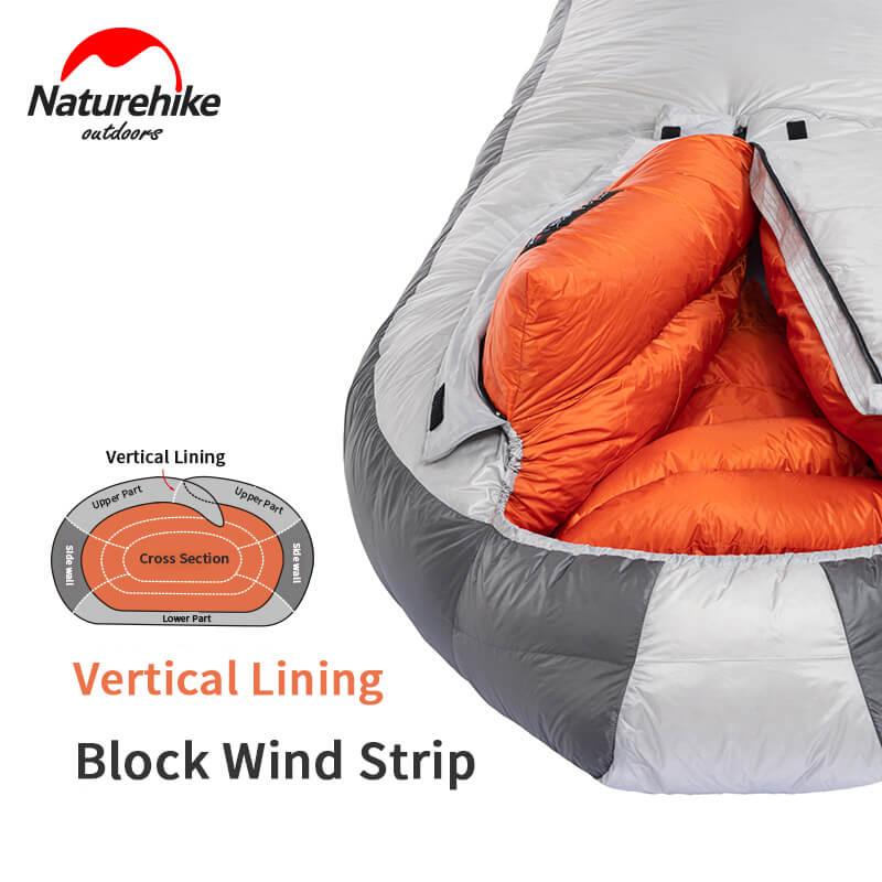 Naturehike Arxtic colding series mummy goosedown sleeping Bag filling 1000G - Silver