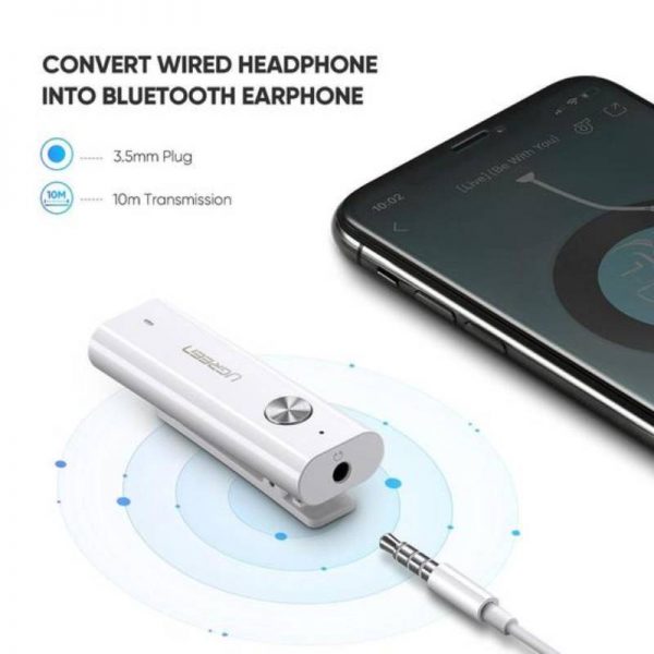 Ugreen Bluetooth Audio Receiver Version 5.0 with 3.5  Audio + Mic + Battery