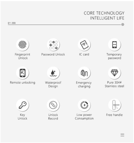Oraxel Smart Door Lock EY-388 (Metal Door)