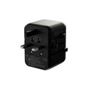 Blupebble Passport 5 World Travel Adapter with GaN III Tech – 35W, 3 USB-C & 2 USB-A -Black