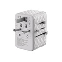 Blupebble Passport 4 World Travel Adapter – Featuring GAN III Tech, 100W Power, 3 USB-C, and 2 USB-A - White