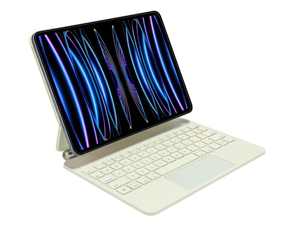 SIA Arabic layout Magic keyboard case with LED power display for iPad pro 12.9-inch (2018-2022) Backlight - Beige