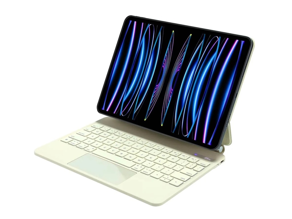 SIA Arabic layout Magic keyboard case with LED power display for iPad pro 12.9-inch (2018-2022) Backlight - Beige