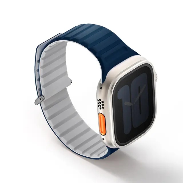 Uniq Revix Evo Reversible Magnetic Apple Watch Strap 49/45/44/42mm - Royal Blue (Royal Blue/Chalk)  