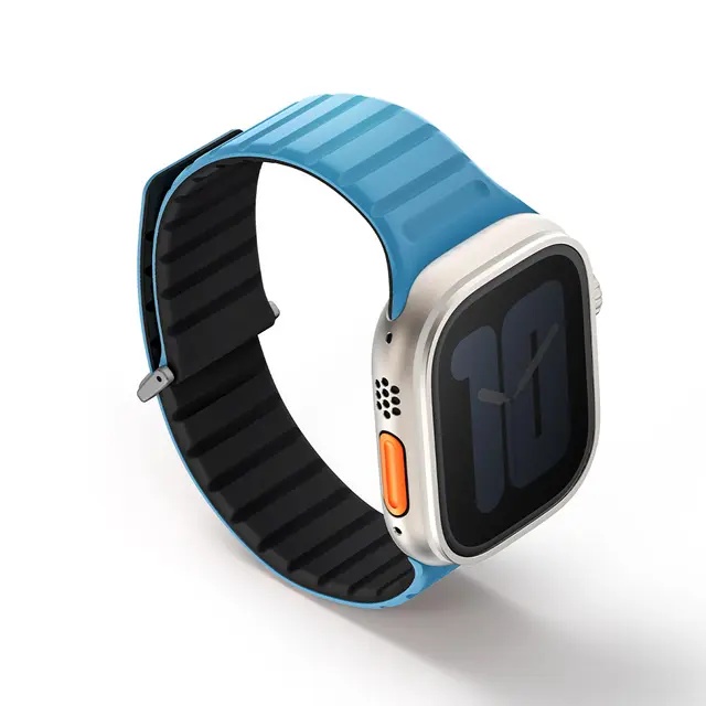 Uniq Revix Evo Reversible Magnetic Apple Watch Strap 49/45/44/42mm - Pacific (Pacific Blue/Black)  