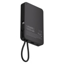 1-Power X Battery Pack (10000mAh) with Built-in USB-C Cable (Black)