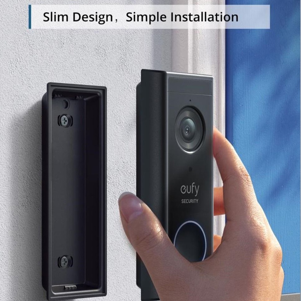 Eufy Video Doorbell E340 Kit With Chime 2K Dual Cameras -Black