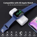 iWalk LinkPod Watch | Portable Phone and Apple Watch Charger [Built-In Lightning Cable] 9000mAh Capacity Built-in Cable:Lightning Built-in Magnetic:Apple Watch - White