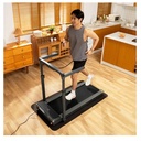 King Smith Z3 Hybrid Walking Pad Foldable Treadmill with Side Armrest, Max Speed 10 km/h, 1HP Brushless Motor - Black