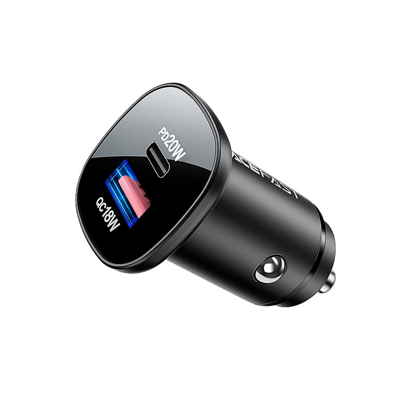 AceFast B1 Mini 38W USB-C + USB-A dual-Port metal car charger