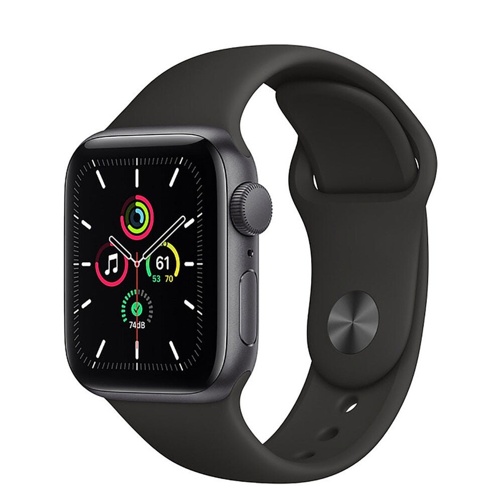 Apple Watch SE GPS, 40mm Space Grey Aluminium Case with Midnight Sport Band