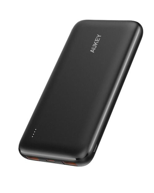 Aukey 18W PD USB-C Portable Charger - Black 10000mAh - Black
