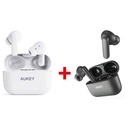 Aukey BT True Wireless Earbuds - Black + Aukey BT True Wireless Earbuds - White