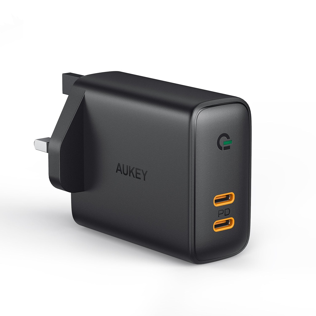 Aukey Focus Duo 36W Power Delivery Dual-Port PD USB-C Charger with Dynamic Detect - Black