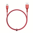 Aukey MFI USB-ATo Lightning Kevlar Cable - 1.2 Meter - Red