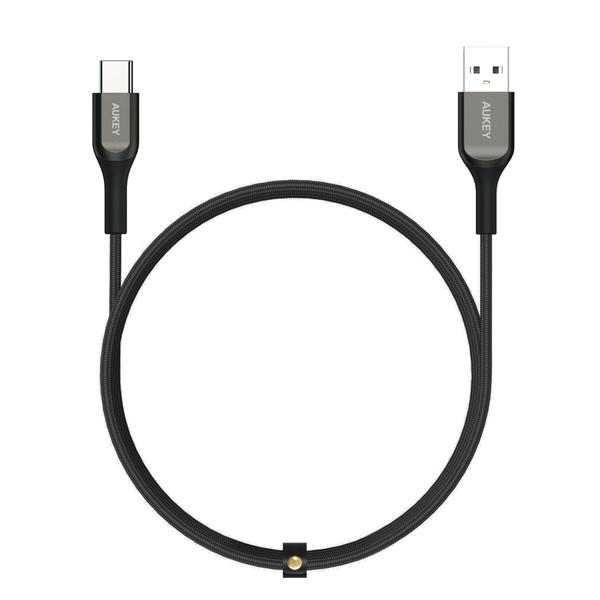 Aukey USB-ATo USB-C Quick Charger 3.0 Kevlar Cable - 2m - Black