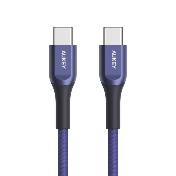 Aukey USB-C To USB-C 60W PD Quick Charger Kevlar Cable - 2m - Blue