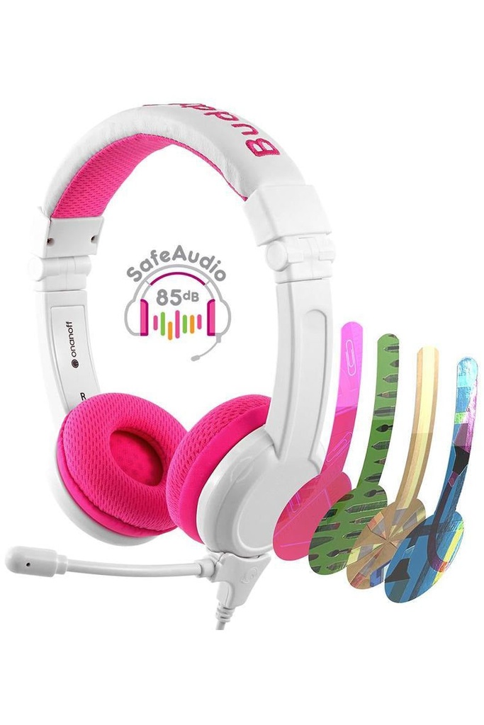 Buddyphones School Plus Headphones With MIC - Pink